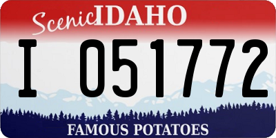 ID license plate I051772