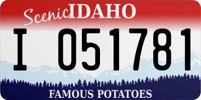 ID license plate I051781