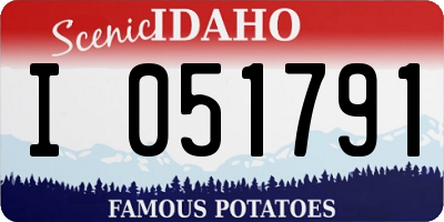 ID license plate I051791