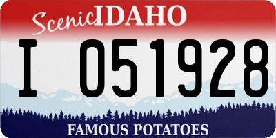 ID license plate I051928