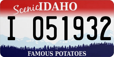ID license plate I051932