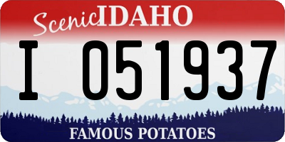 ID license plate I051937