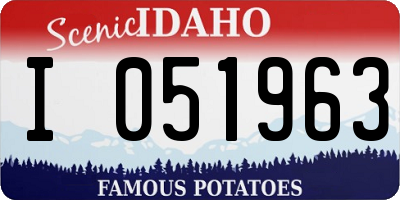 ID license plate I051963