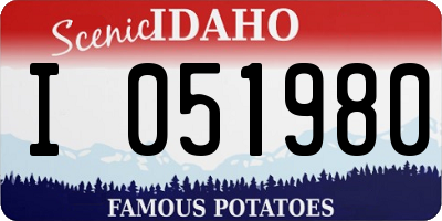 ID license plate I051980