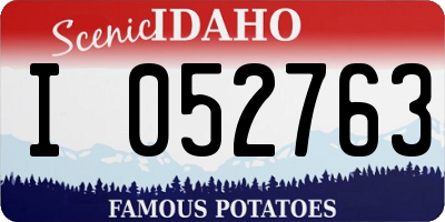 ID license plate I052763