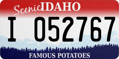 ID license plate I052767