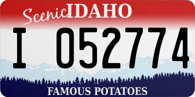 ID license plate I052774