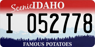 ID license plate I052778