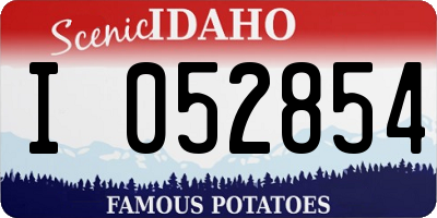 ID license plate I052854