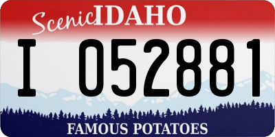 ID license plate I052881