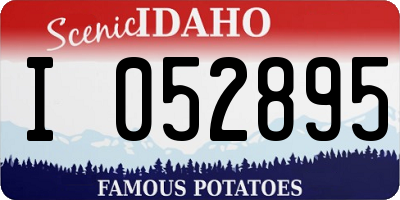 ID license plate I052895