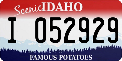 ID license plate I052929