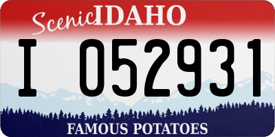 ID license plate I052931