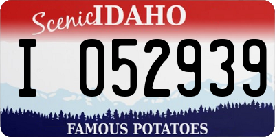 ID license plate I052939