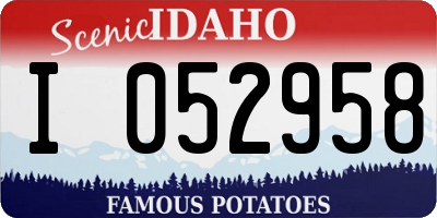 ID license plate I052958
