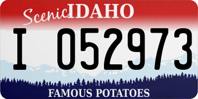 ID license plate I052973