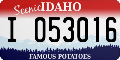 ID license plate I053016