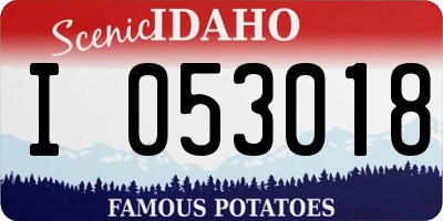 ID license plate I053018