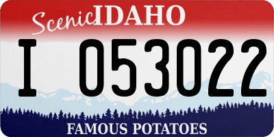 ID license plate I053022