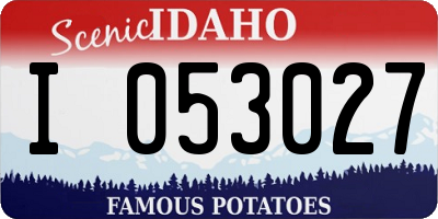 ID license plate I053027