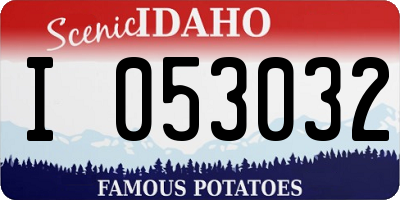 ID license plate I053032