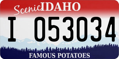 ID license plate I053034