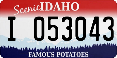 ID license plate I053043