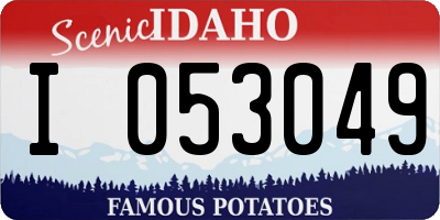 ID license plate I053049