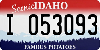 ID license plate I053093