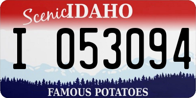 ID license plate I053094