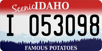 ID license plate I053098