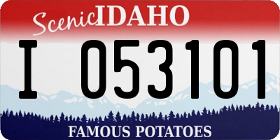 ID license plate I053101