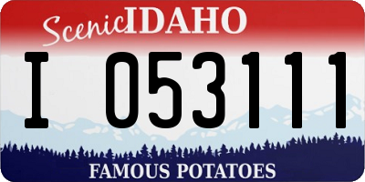ID license plate I053111
