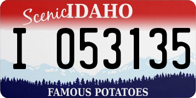 ID license plate I053135