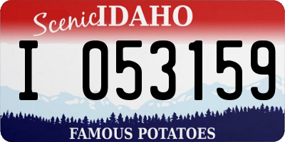 ID license plate I053159