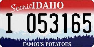 ID license plate I053165