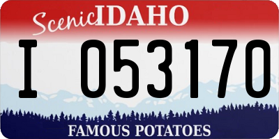 ID license plate I053170