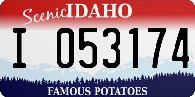 ID license plate I053174
