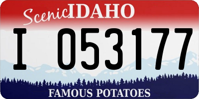 ID license plate I053177