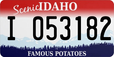 ID license plate I053182