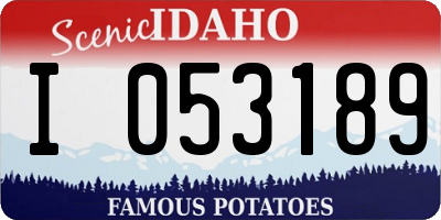 ID license plate I053189