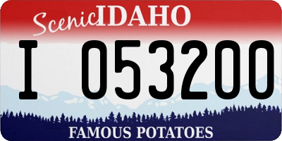 ID license plate I053200