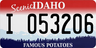 ID license plate I053206