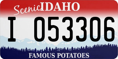 ID license plate I053306