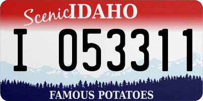 ID license plate I053311
