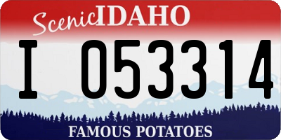 ID license plate I053314