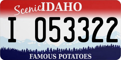ID license plate I053322