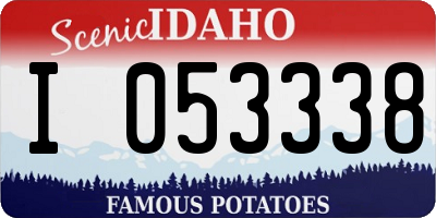 ID license plate I053338