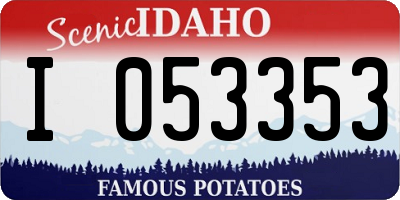 ID license plate I053353