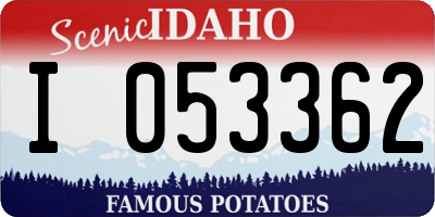 ID license plate I053362